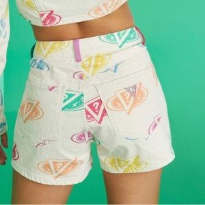 High Waisted Denim shorts with Guess logo